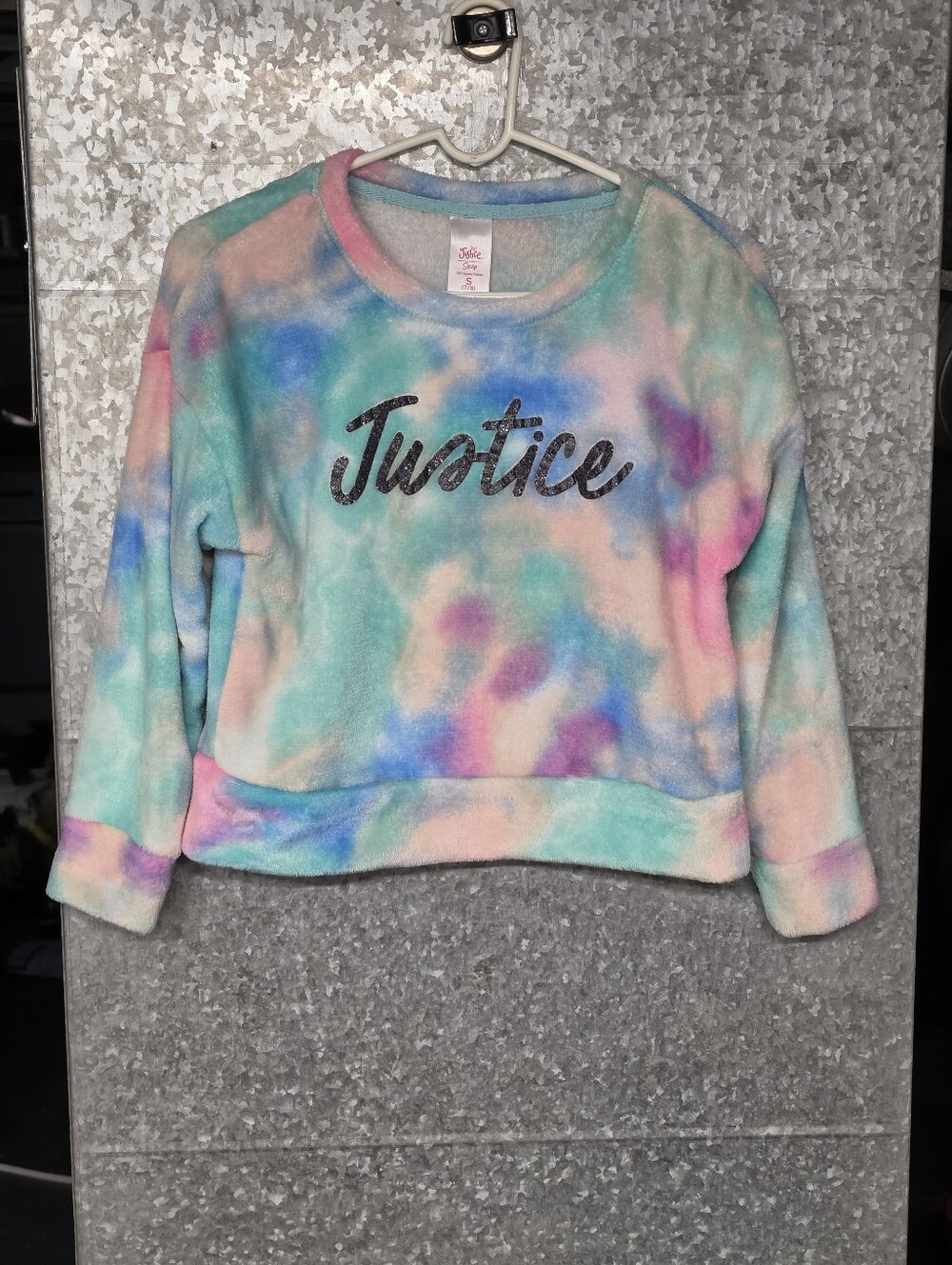 Justice Pastel Cloud Blue Pink Sweater Girls 7-8